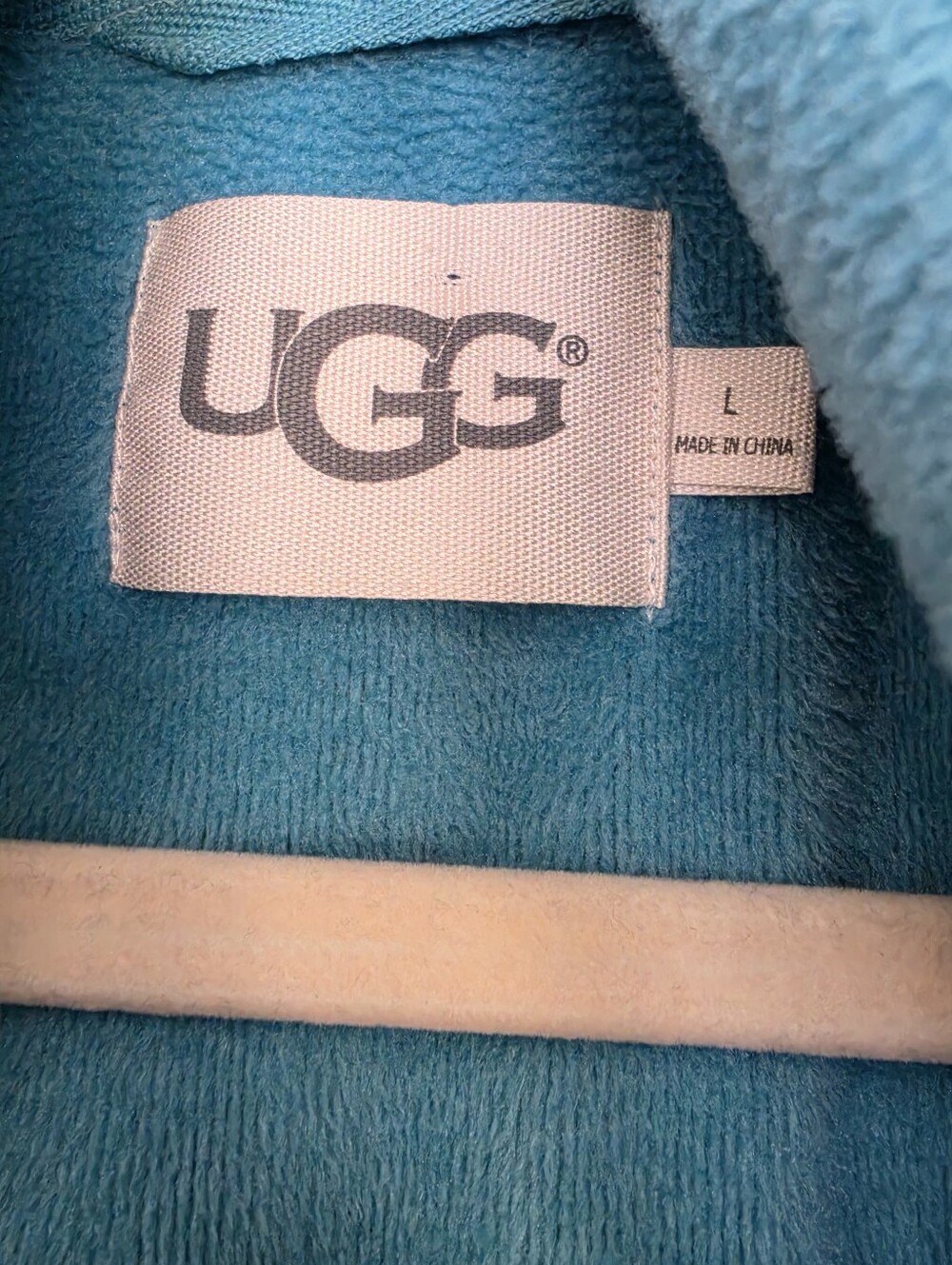 UGG Australia Women’s Cozy Shawl Collar Robe Cardigan Aqua Blue Size Large - Picture 3 of 7